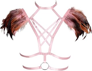 Plumas Arnés para el Cuerpo Sujetador Charretera Alas de Hombro Mujeres Festival Rave Gothic Punk Tallas Grandes