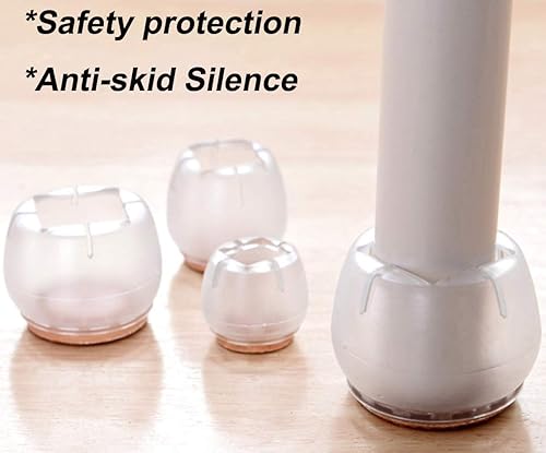 Miniatura 3 de Maydahui 16 protectores redondos para patas de silla, fundas de silicona para patas de mesa, para muebles que evitan arañazos, deslizamientos, tapas
