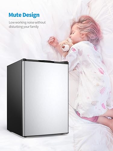 Miniatura 8 de NAFORT Congelador vertical compacto de 3.0 pies cúbicos con puerta individual de acero inoxidable, pequeña máquina de congelación con puerta