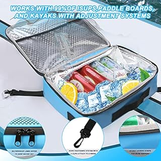 DCY BLUE Borsa termica per SUP, impermeabile, con manico laterale, tracolla, tasca superiore in rete, accessori per il ponte, ottimo regalo per gli appassionati di sport acquatici (blu)