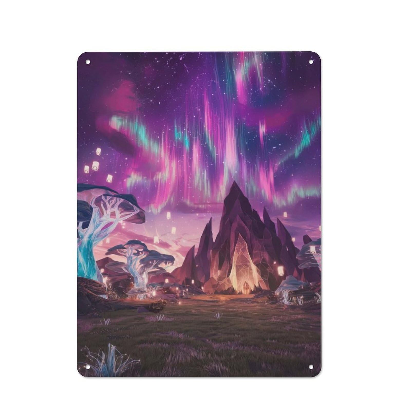 Junmoney Aurora Dreamscape Retro Metal Wall Sign 40X30cm With For Garage Wall, Suited To Garage Decor Collectors