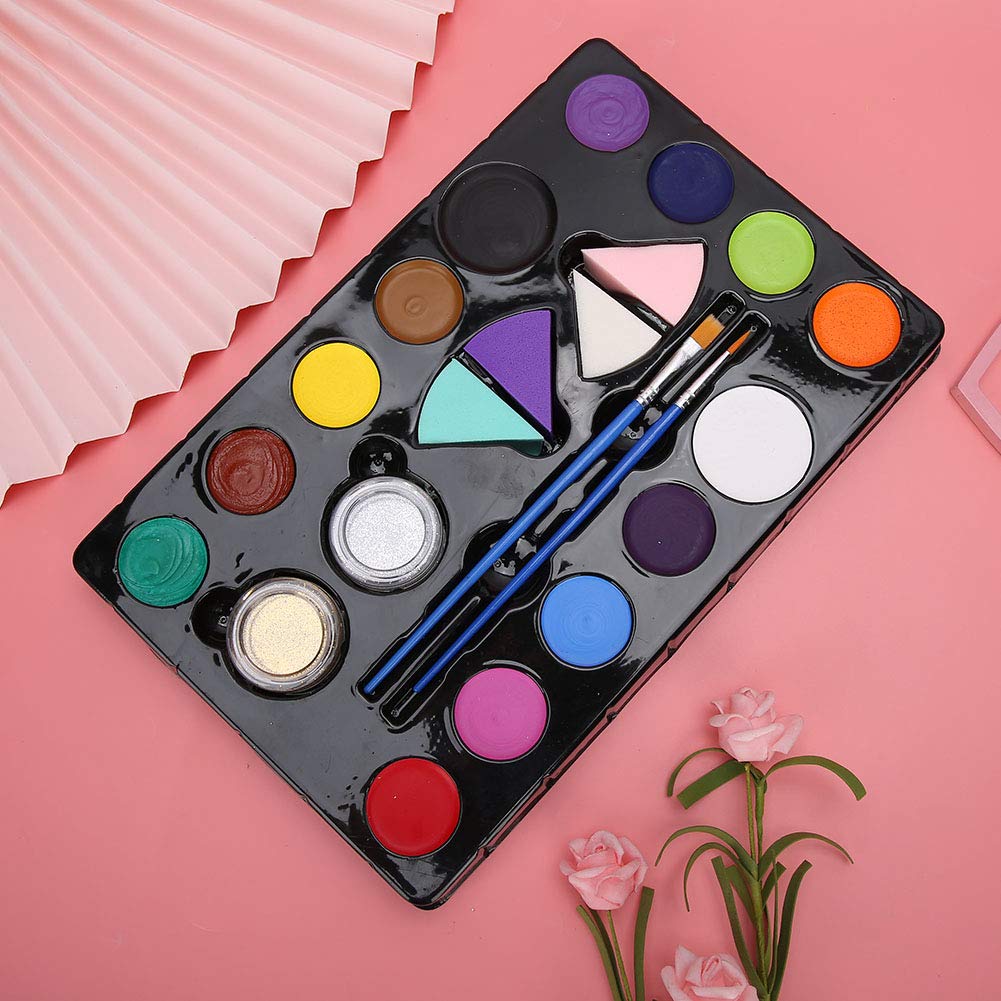 Set di pigmenti per pittura per il corpo e il viso in 14 colori Set di strumenti per pittura cosplay per trucco di Halloween