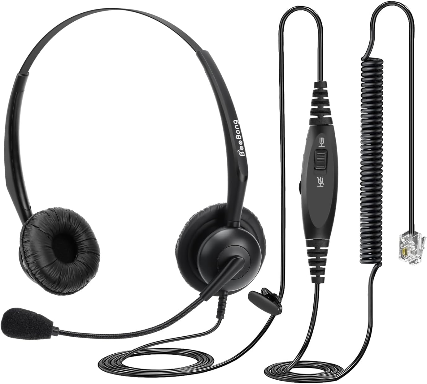 PChero Phone Headset Mono Wired Lightweight RJ9 Headset With Noise