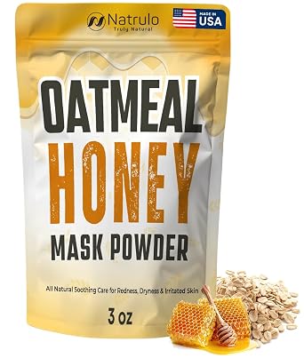 Honey Face Mask Soothing Natural Oatmeal Facial Mask for Eczema, Psoriasis, Dry Sensitive Skin Calming Relief for Itchy, Irritated Skin Gentle Exfoliating Scrub for Hydration & Glow, Made in USA