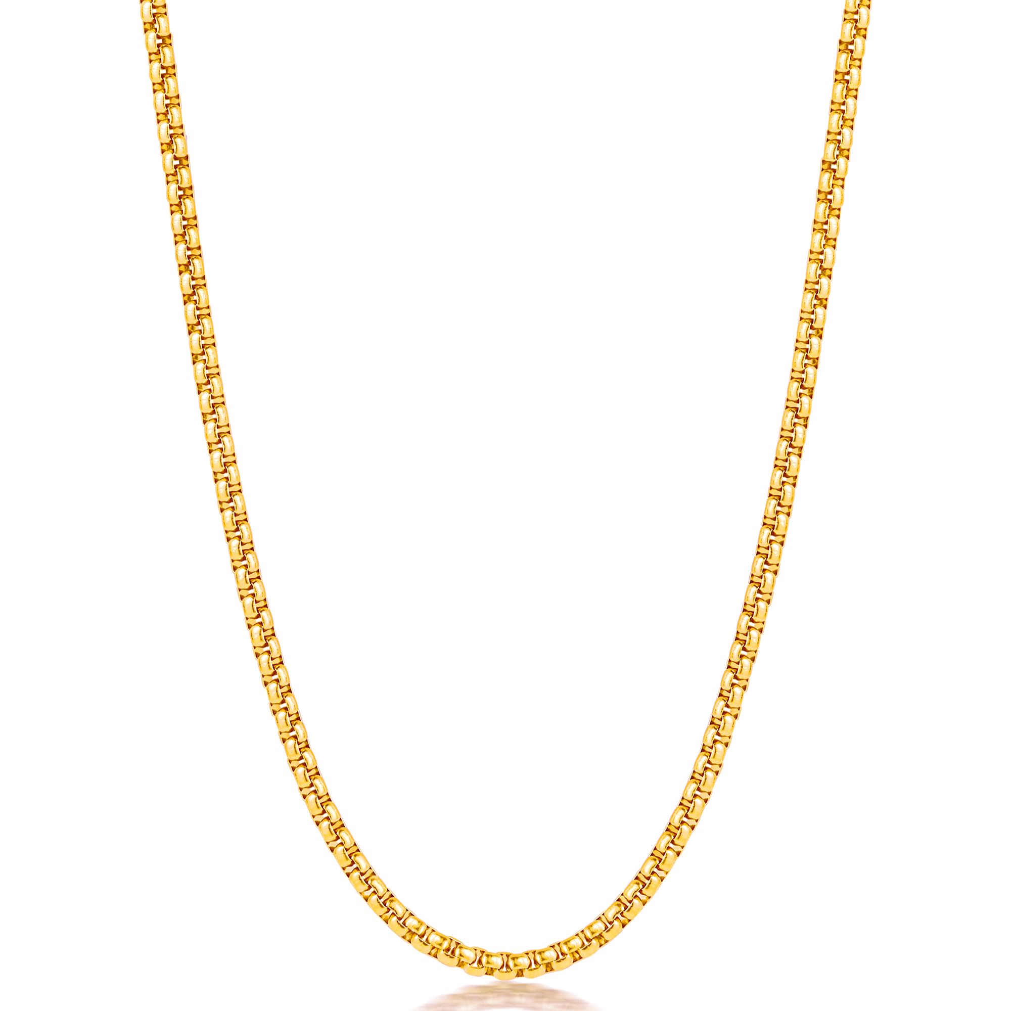 Fiusem Silver Tone/Gold Plated/Black Chain for Men, 2/2.5/3/4/5mm Stainless Steel Necklace for Men and Women, Box Chain 18-28 Inches