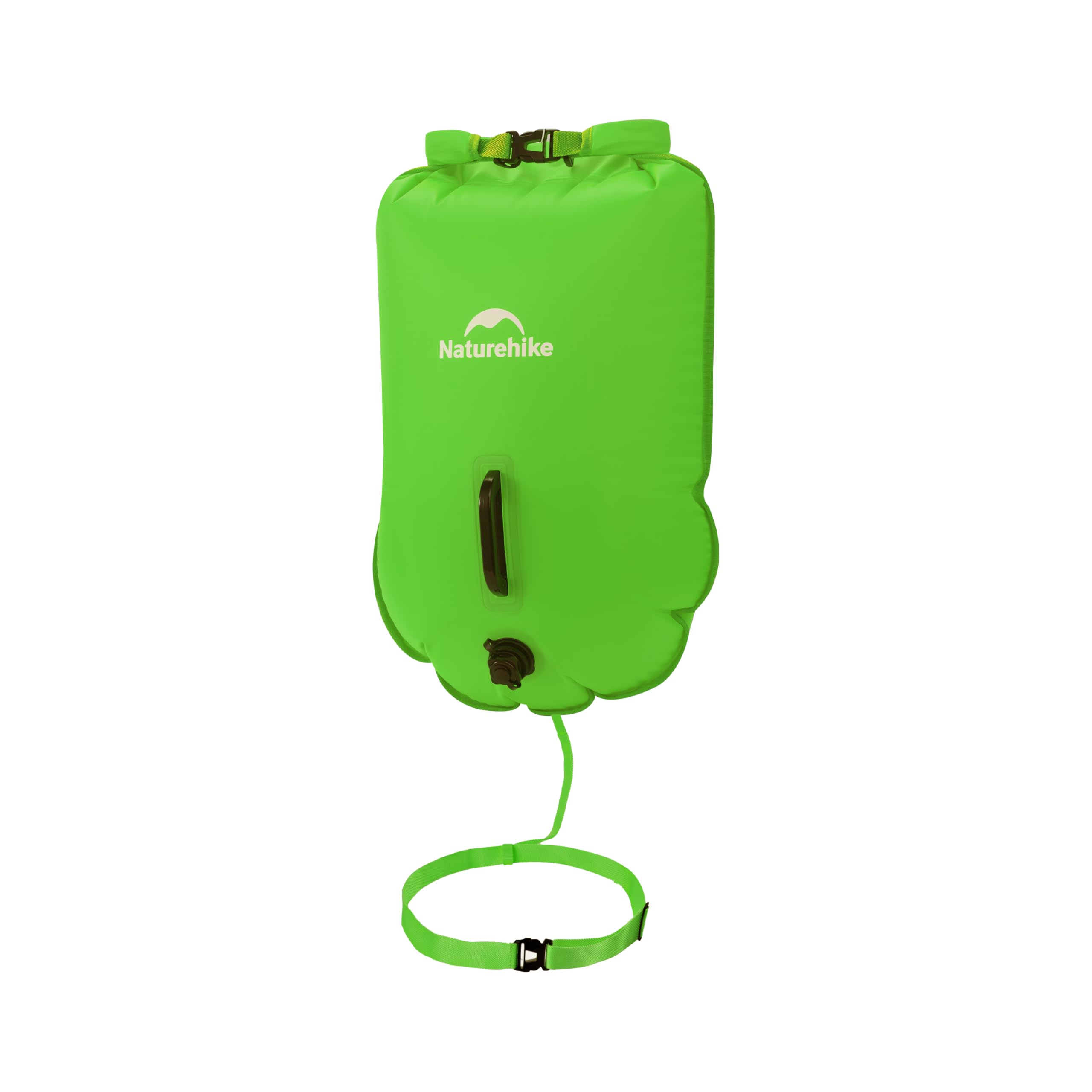 Naturehike 25L Swimming Buoy Two Airbags Swim Buoy Dry Bag Waterproof Beach Bag with Adjustable Waist Belt for Swimmers Coastal Beach - Green