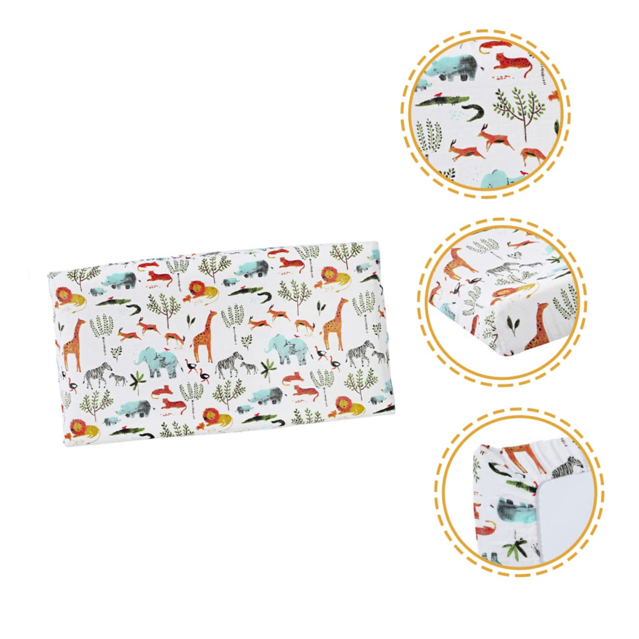 Toyvian 4piezas Cubierta De Colchón Cambiador De para Bebés Funda De Cambiador De Mesa Diseño De Animales del Bosque Lavable y Reutilizable
