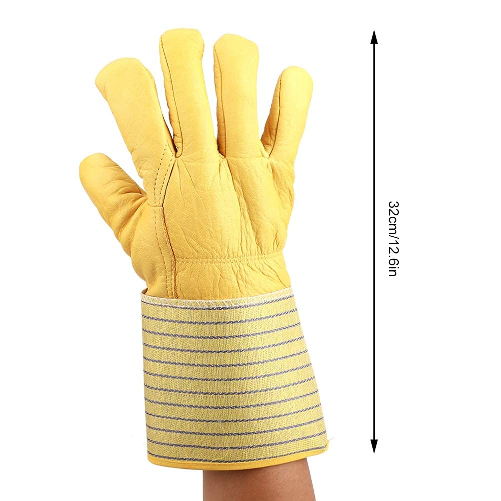 Sonew Guanti criogenici Guanti da lavoro in pelle Resistenti al freddo Guanti invernali caldi Antivento Impermeabile Polsino lungo Azoto liquido Protezione per le mani Unisex