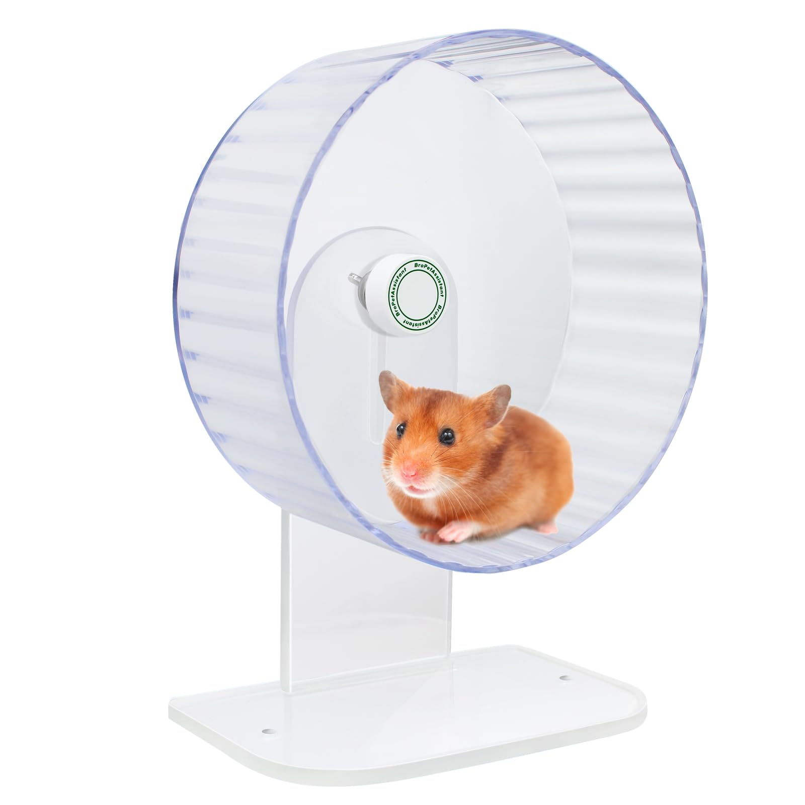 Silent Hamster Wheels - Syrian Hamster Wheel, Hamster Wheel Car, 10.2 Inch Hamster Wheel, Fully Transparent, Height Adjustable, Quiet Wheels for Various Small Animals (Large)