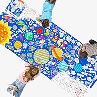 Universum Ausmalposter, großes Ausmalpapier 76 cm x 190 cm, Jumbo-Größe, Raumthema, DIY Malen, Zeichenbanner/Tischdecke