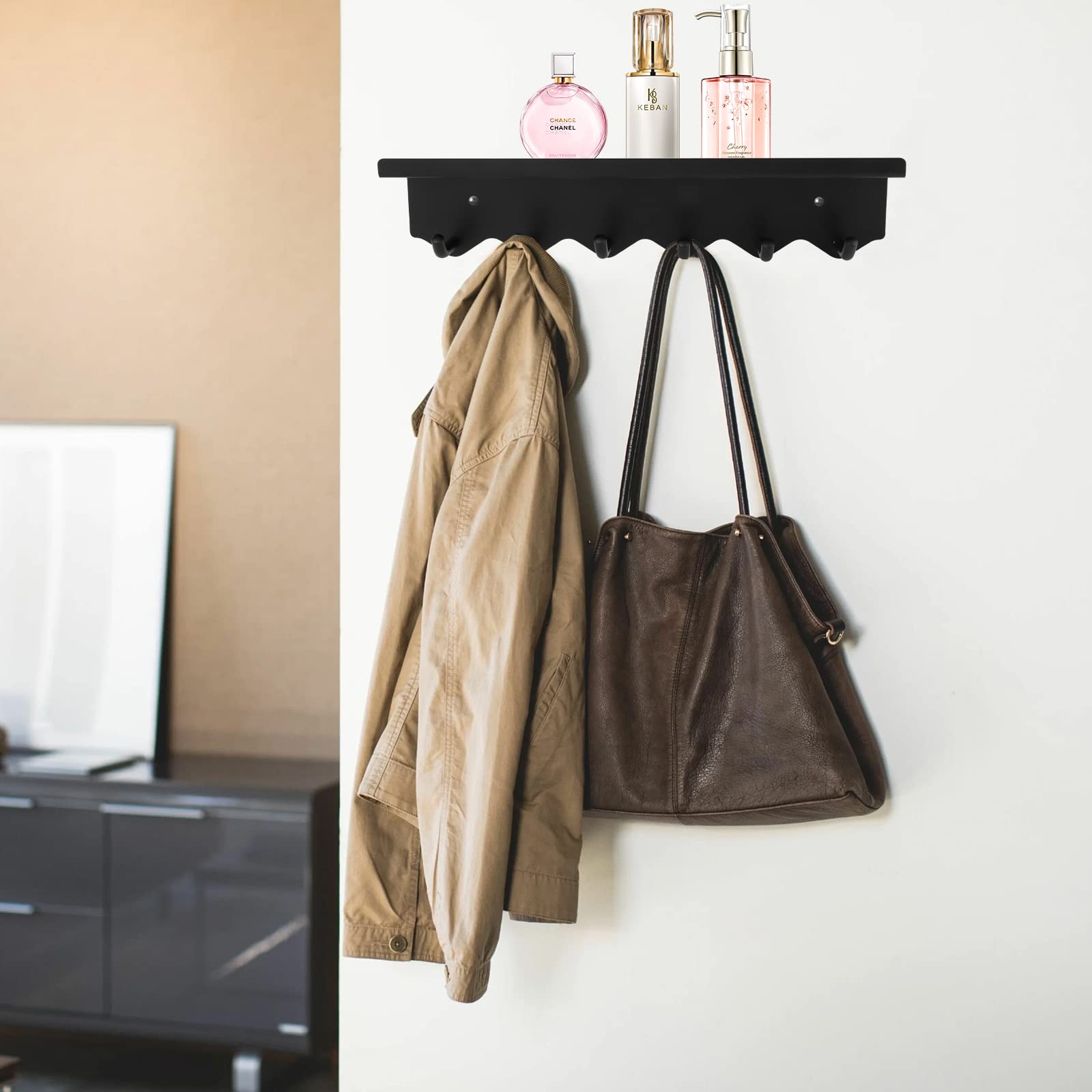 Portachiavi Da Parete Con 6 Ganci | Senza Foratura, Adesivo O Viti | Per Ingresso, Cucina - Foto 3