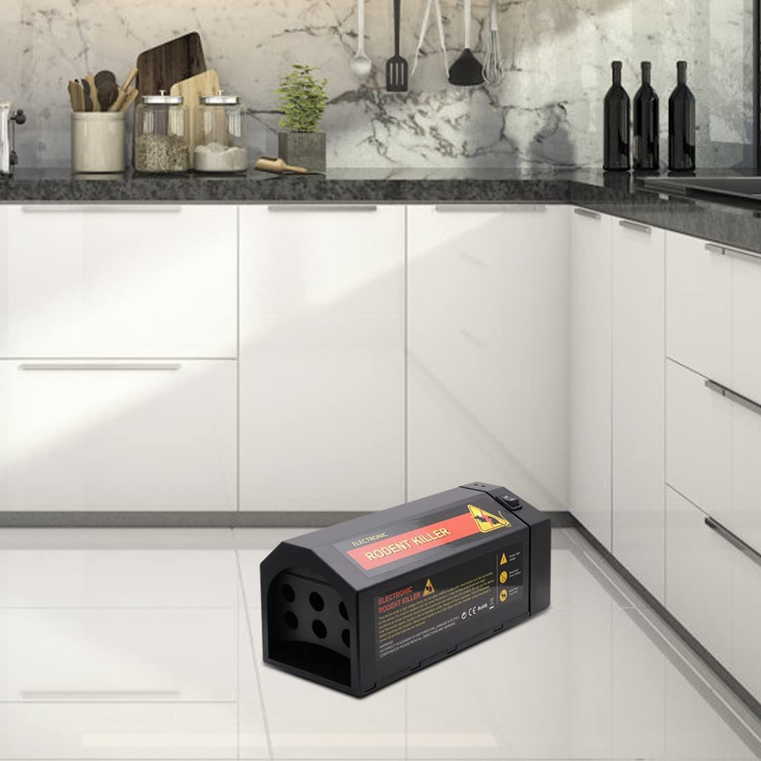 2x Trappola mouse elettrica per uso domestico, garage e cucina con porta anti-furto, 7000V ricaricabile e riutilizzabile