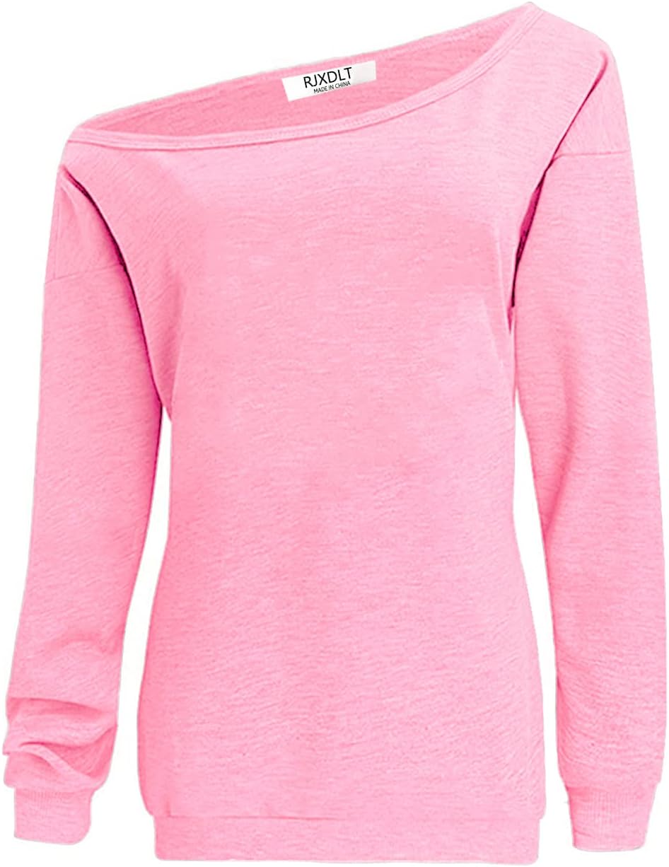 Women's Off Shoulder Casual Sweatshirt Pullover Long Sleeve Slouchy Shirt Top Blouse - Image 2