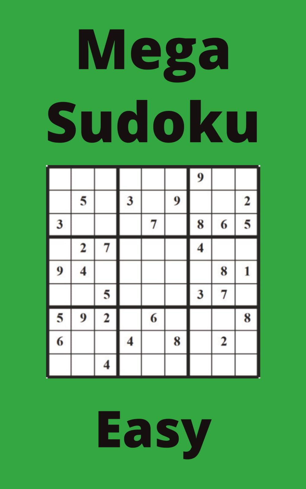 Green Mega Sudoku Book, 9x9 Puzzles, 200 Pages, 5x8, Easy