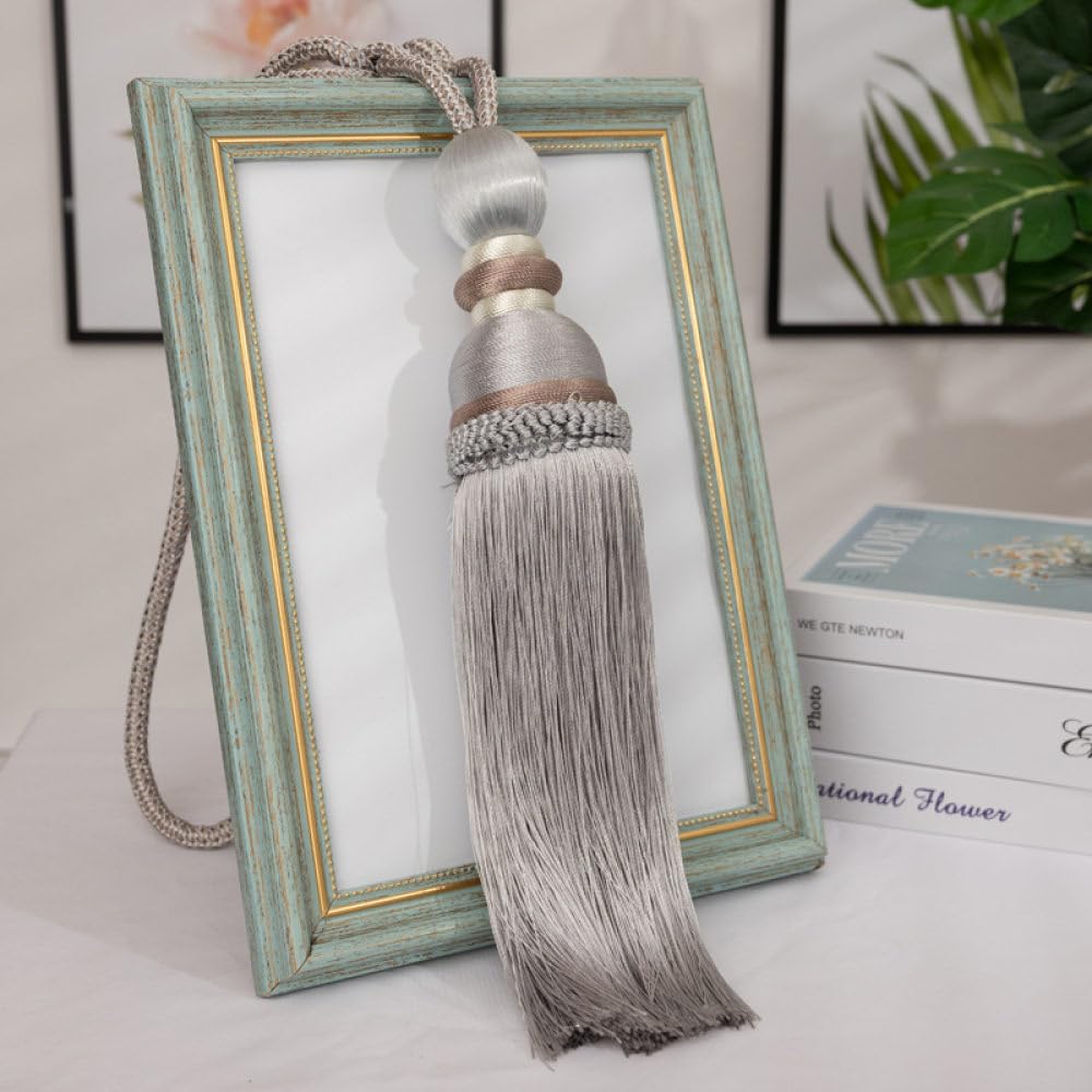 Alzapaños de cuerda para cortinas OUdini de estilo trenzado artesanal color gris para salones