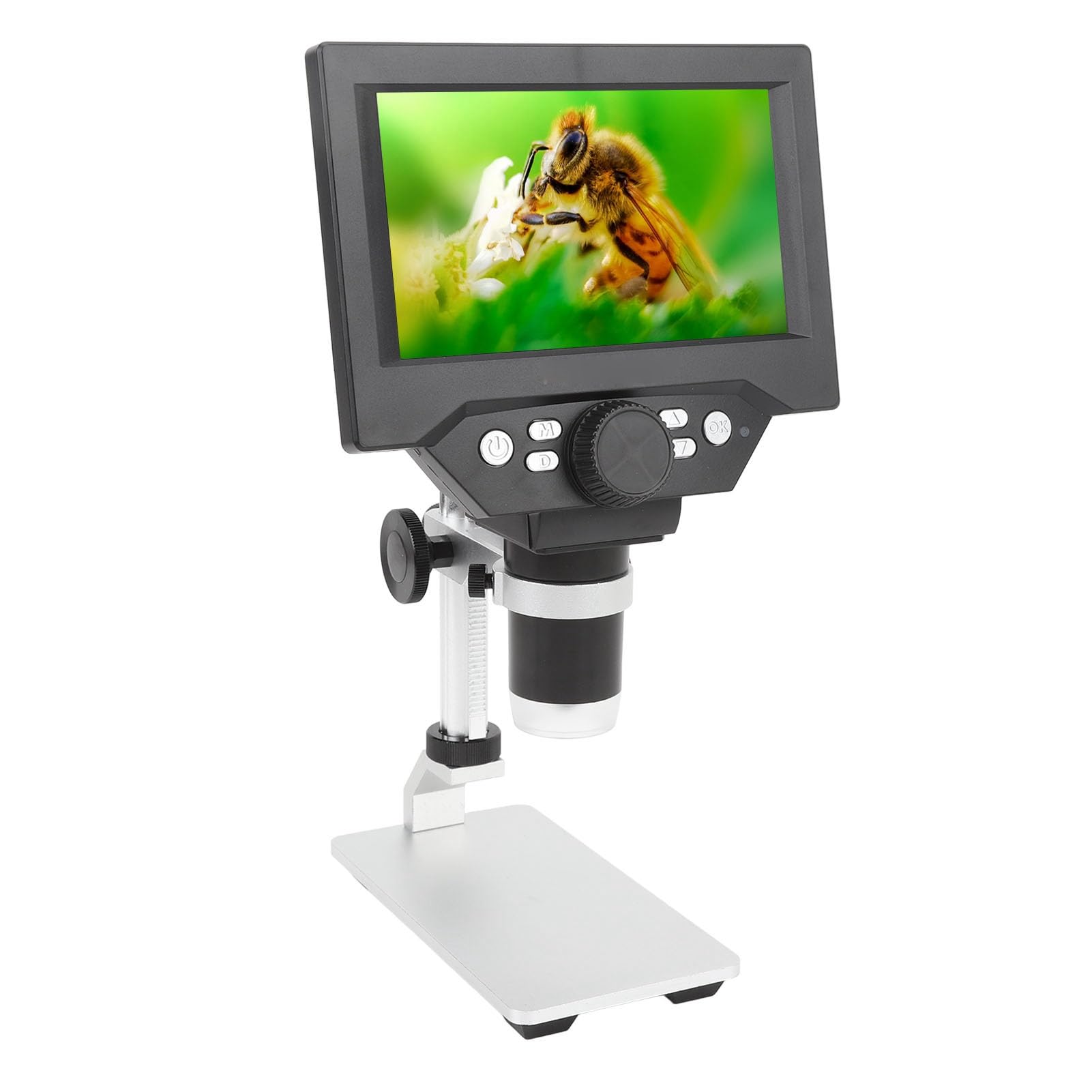 1080P-Digitalmikroskop, 5,5-Zoll-Bildschirm, 1000-fache Vergrößerung, USB-Mikroskop mit Verstellbarem Ständer für die Uhrenreparatur, Kindererziehung, für XP für OS X 10. oder Höher