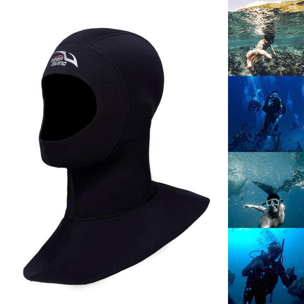 RajoNN Traje de Neopreno con Capucha para Adultos Gorro térmico para Surf Equipo de Buceo, Negro S