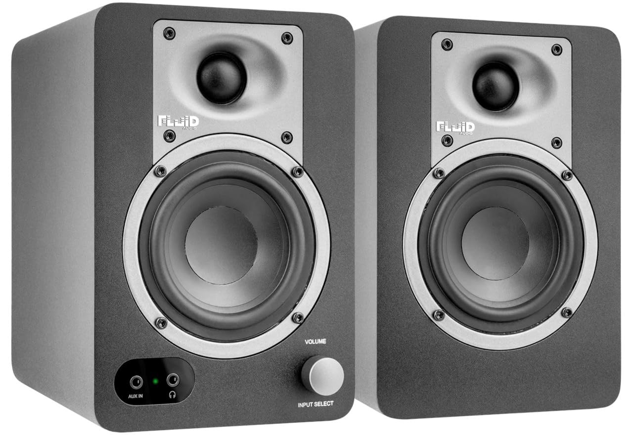 Fluid Audio C50BT Studio Monitor, Pareja de Altavoces Activos (con Balance de Sonido Neutro, Altavoces de monitorización con Controladores de 5 Pulgadas y conectividad BT)