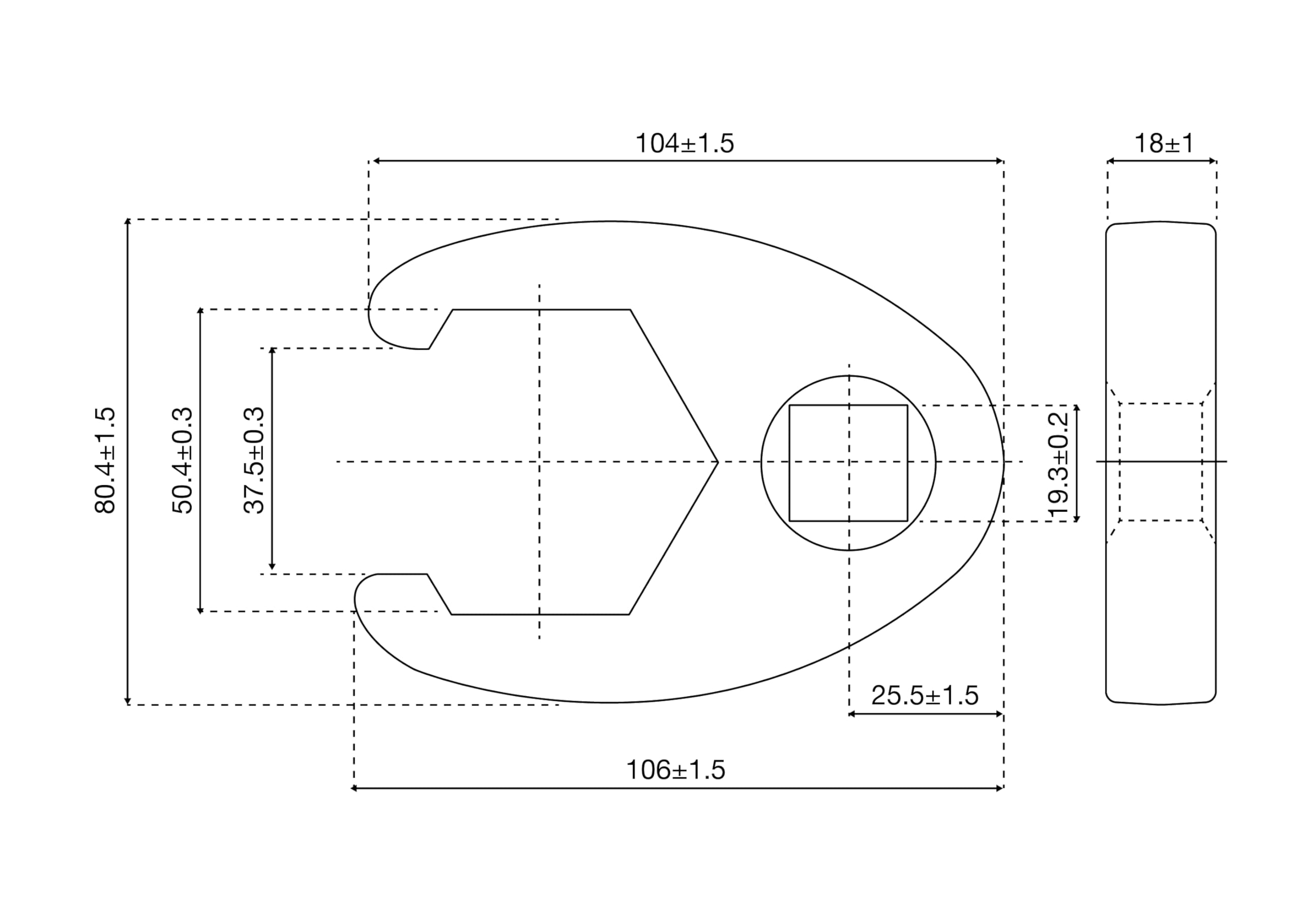 BGS 1759-50 | Llave boca hexagonal abierta (crowfoot) | entrada 20 mm (3/4") | 50 mm