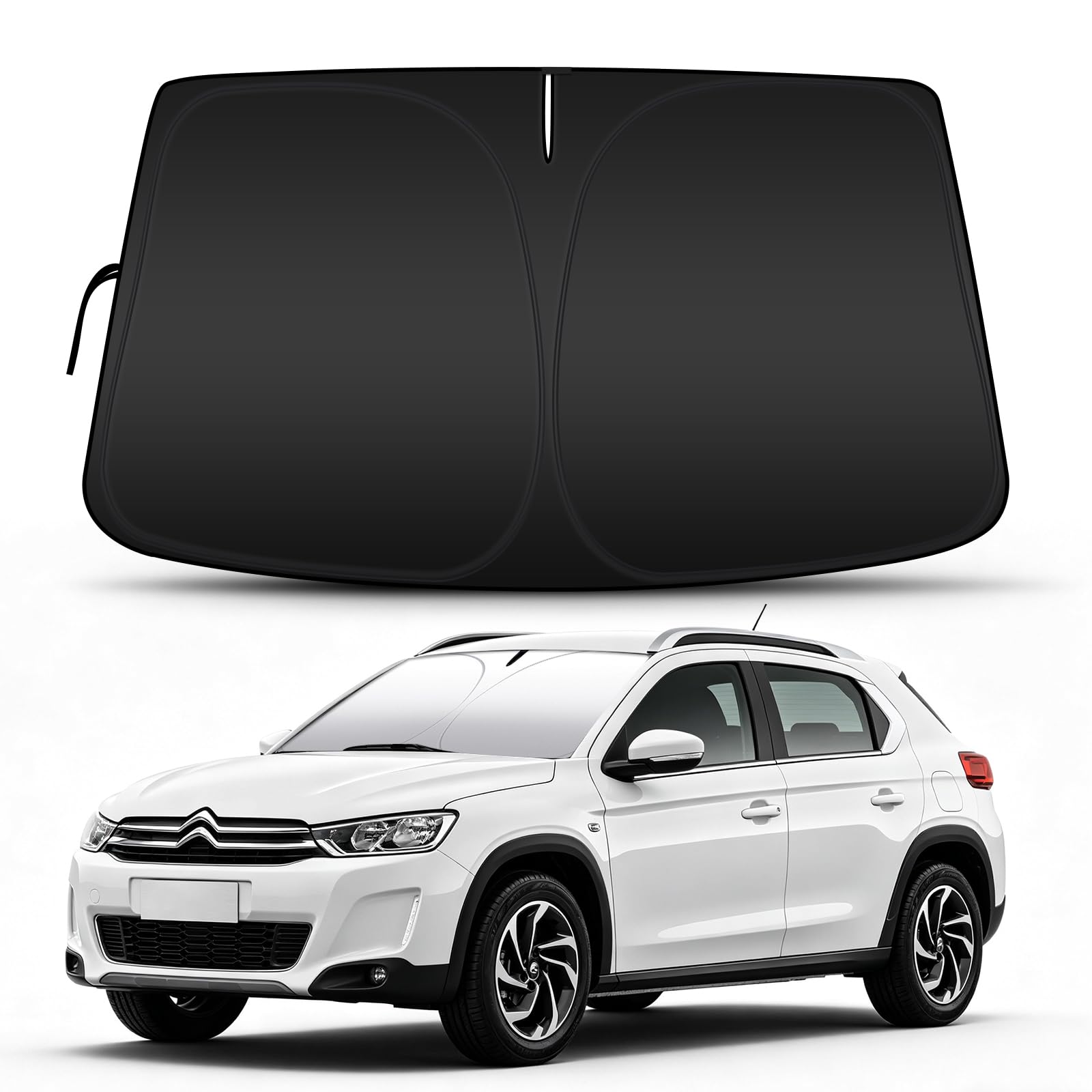 D-Lumina Pare-Brise Pare-Soleil pour Citroen C3-XR I 2014-2017 Accessoires, Protecteur de Protection de Pare Soleil Voiture Contre Les Rayons UV, Pliable et Portable