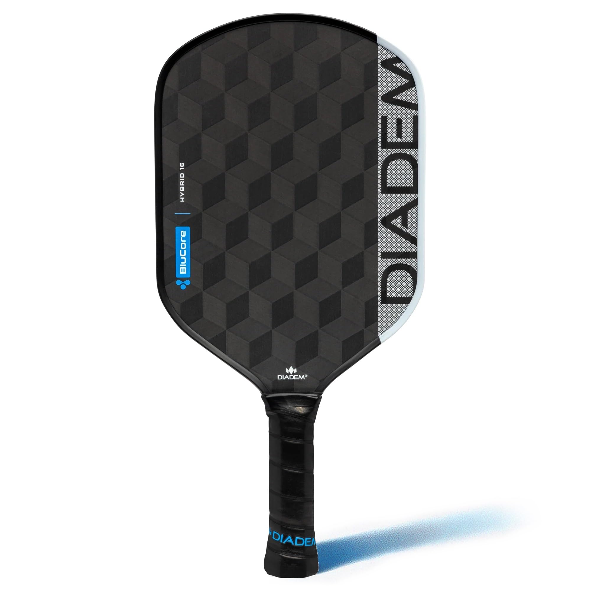 Diadem Edge BluCore ハイブリッドピックルボールパドル | 究極のバランスパドル プレミアム18Kカーボンファイバーフェイス 爆発的なスピン PowerSyncテクノロジー 14mm & 16mmオプション USAPA承認