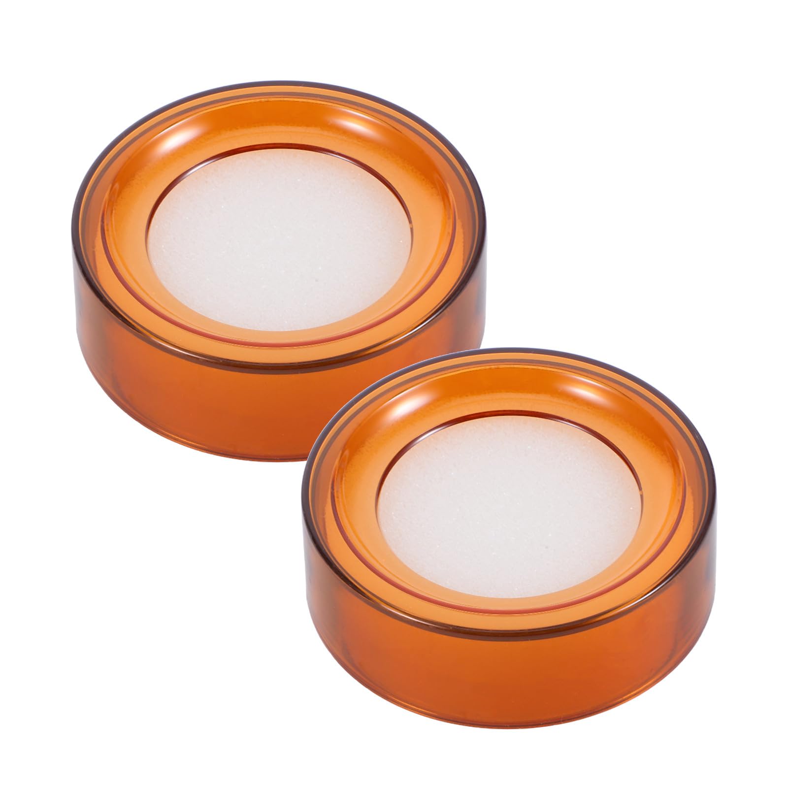 Abaodam 2pcs Orange Finger Wetting Sponge Cups for Money Counting, Document Handling Tool, Plastic Finger Moistener for Office Cash Sorting and Paper Counting