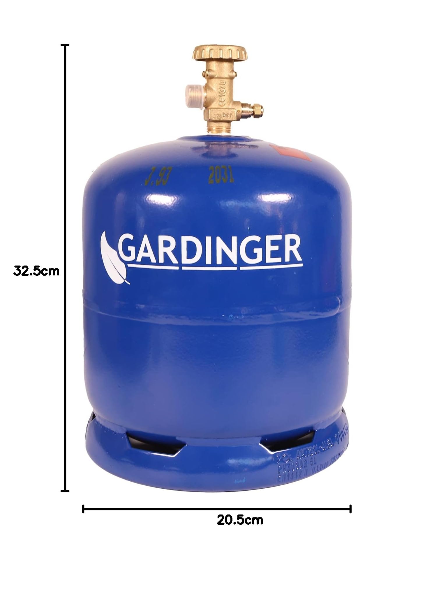 GARDINGER leere befüllbare 2,5 kg Propangasflasche mit Sicherheitsventil (Alternative zur GAZ R907)
