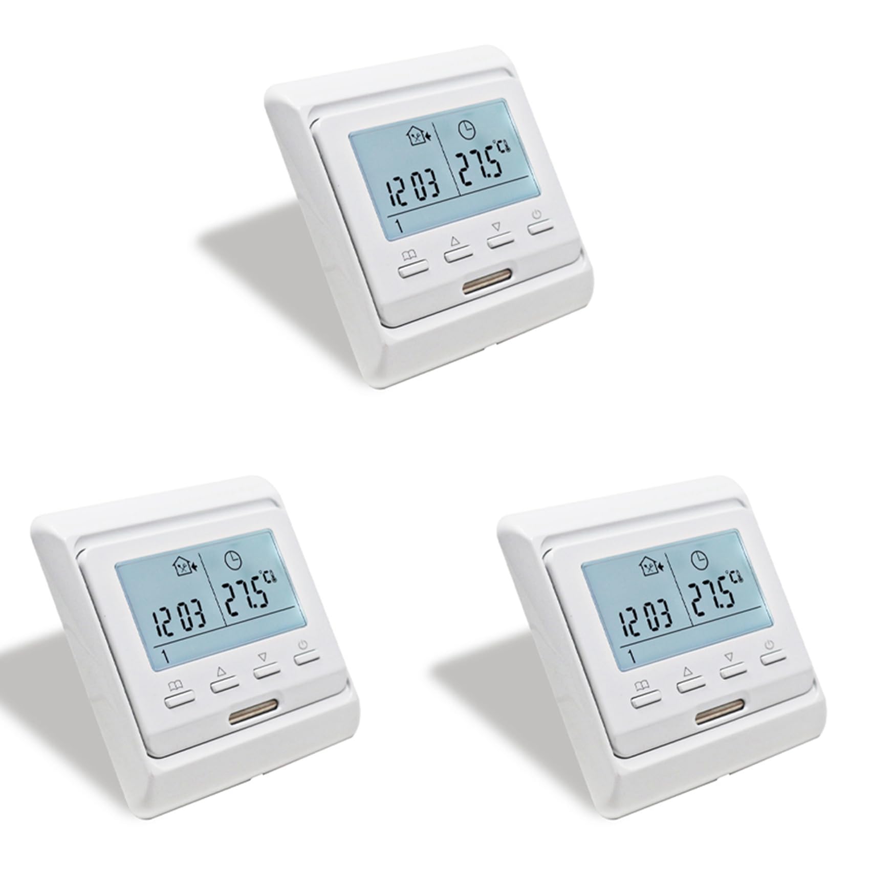 Jnchdghwa White 3X 16A 230V Lcd Programmable Warm Floor Heating Room Thermostat Thermoregulator Temperature Controller Manual Mechanical