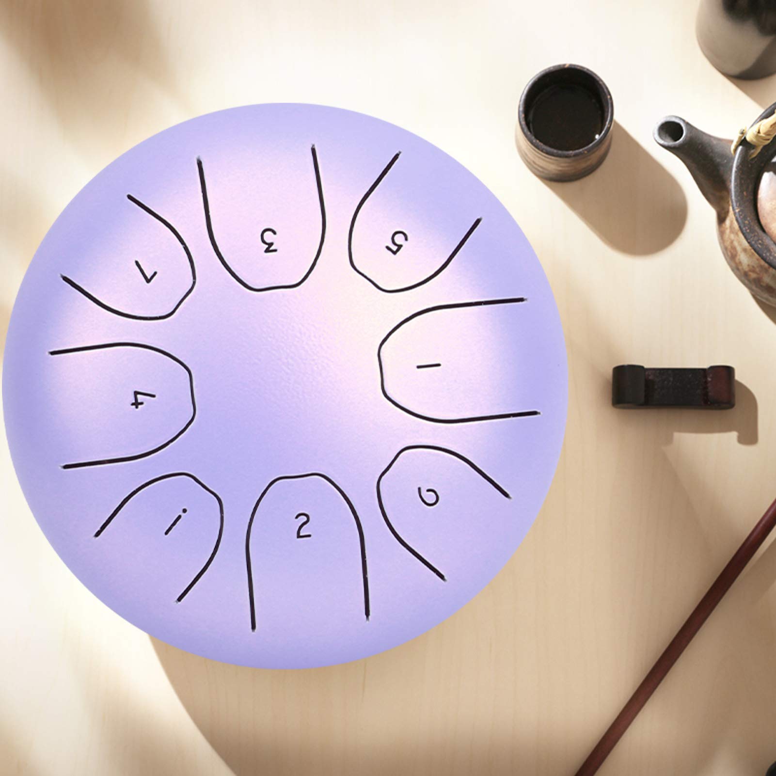 Jeanoko Tamburo Etereo da 5,5 Pollici con Tono Puro, Progettato per Musicisti e Appassionati, Materiale in Acciaio Al Carbonio, Include Borsa e Bacchetta, Perfetto per il Relax (Viola)
