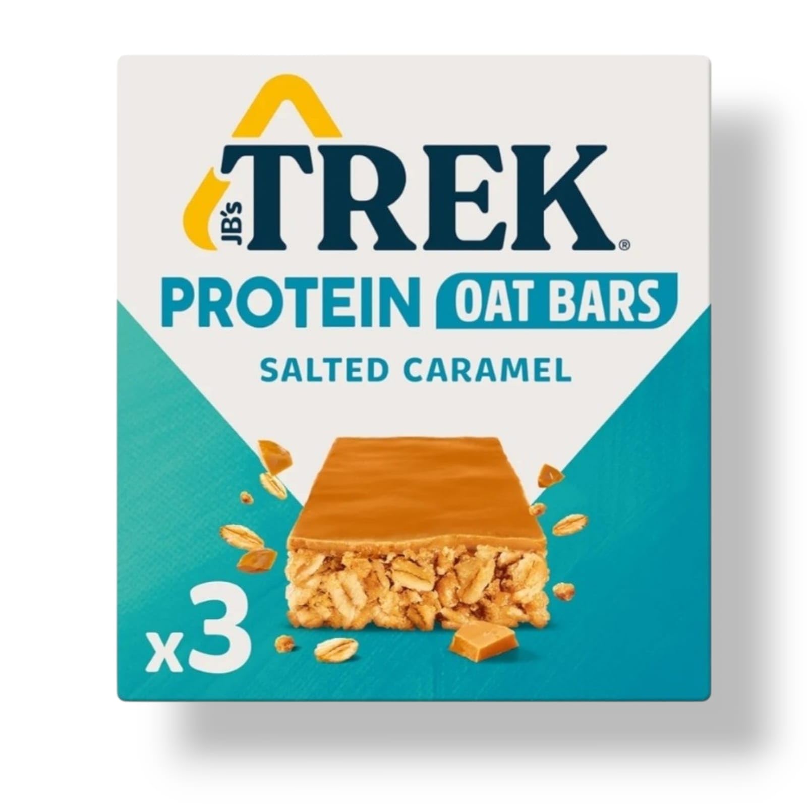 Trek Protein Flapjacks Salted Caramel 9g Protein 3 Bars Pack 150g, Healthy