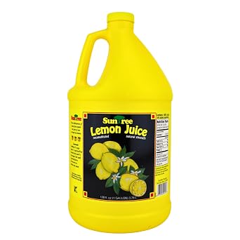 SunTree 100% Lemon Juice, 1 Gallon Jug Made in California, Kosher, Natural Strength 128 fl oz / 3.78L