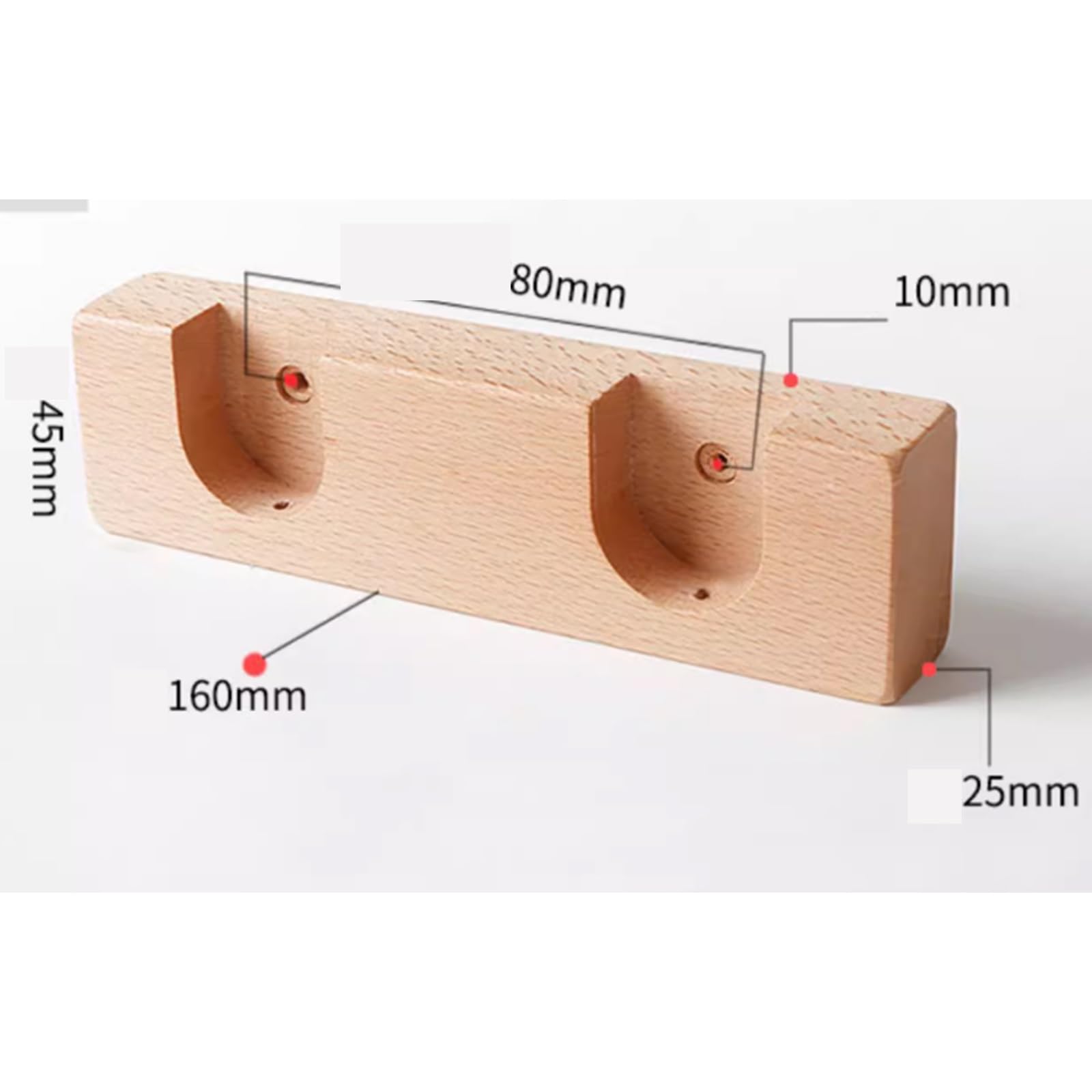 Tringle à rideaux en bois massif avec bride - 160 cm - Support latéral en bois durable - Fonctionnement silencieux - Idéal pour la décoration de la maison et les traitements de fenêtre.