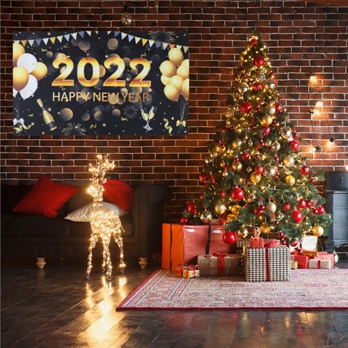 Uonlytech 1 Peça O Banner Feliz Ano Novo Decorações Nye Decorações Cenários De Ano Novo Para Fotogra