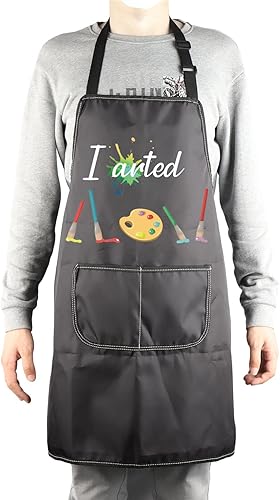 Miniatura 4 de MBMSO Delantal de artista de pintura, delantal artístico, regalos de pintor, regalos divertidos para profesores, estudiantes, delantal de pintura,