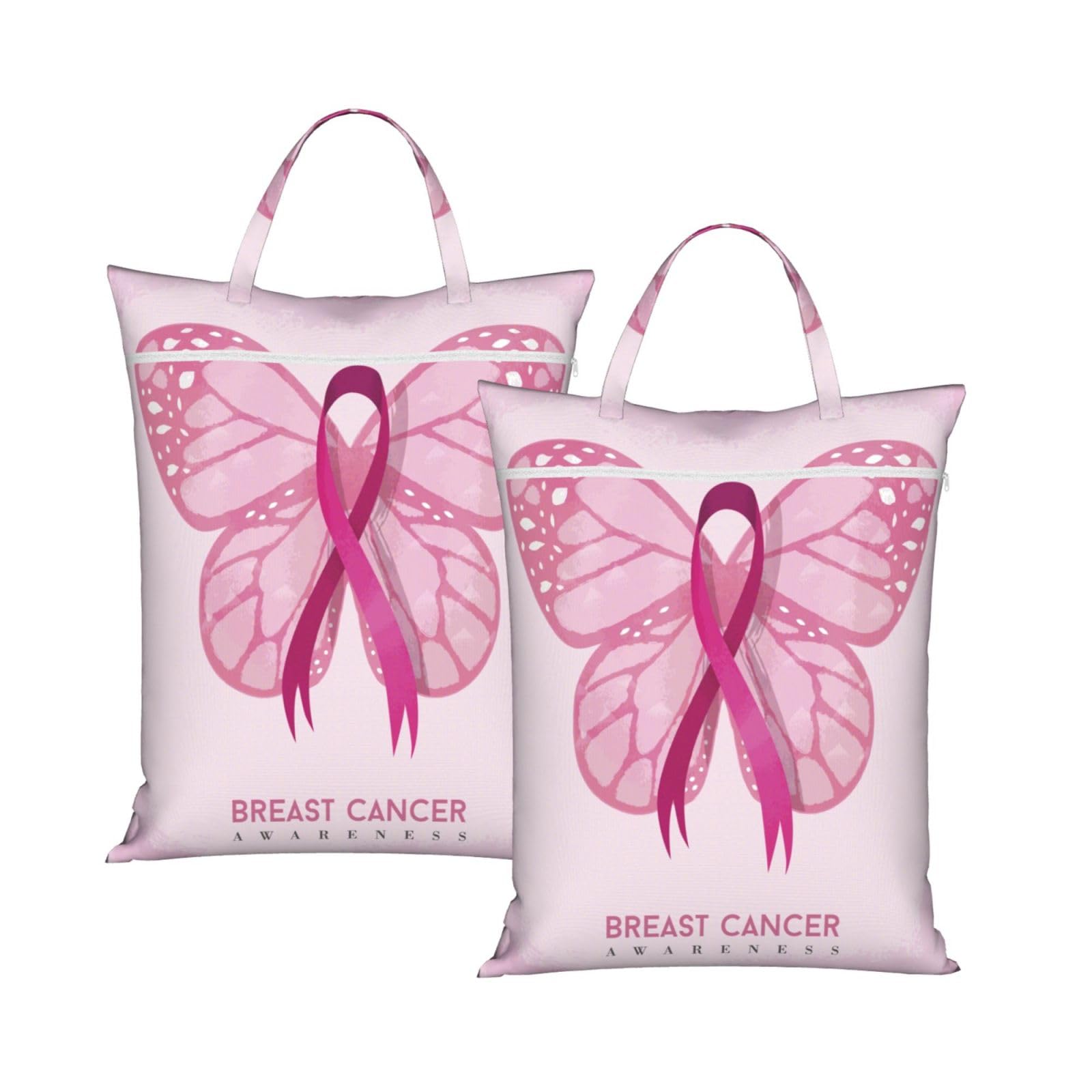 Cyanlit 2Pcs Breast Cancer Awareness 2 Pcs Large Travel Laundry Bags Waterproof Wet Dry Bag For Travel,Swimming