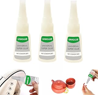 Uniglue Universal Super Glue Welding High-Strength Oily Glue Mighty Universal Glue Instant Glue Fast Repair and Curing for Metals, Plastics, Jade Etc (20g, 3pcs)