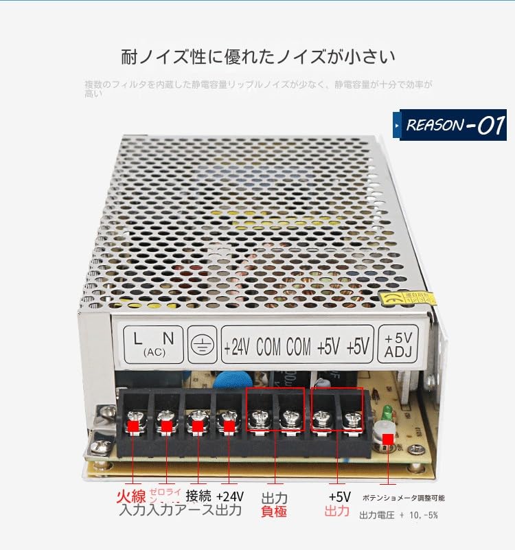 Amazon.co.jp: スイッチング電源 AC DC コンバーター 24V 10A 直流安定