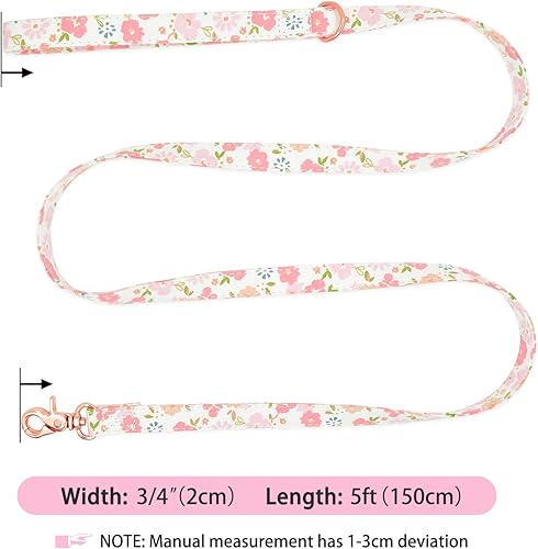 Miniatura 4 de Collar de perro personalizado con correa, collar de perro floral personalizado con nombre, collar de hebilla dorada grabado para perras pequeñas,