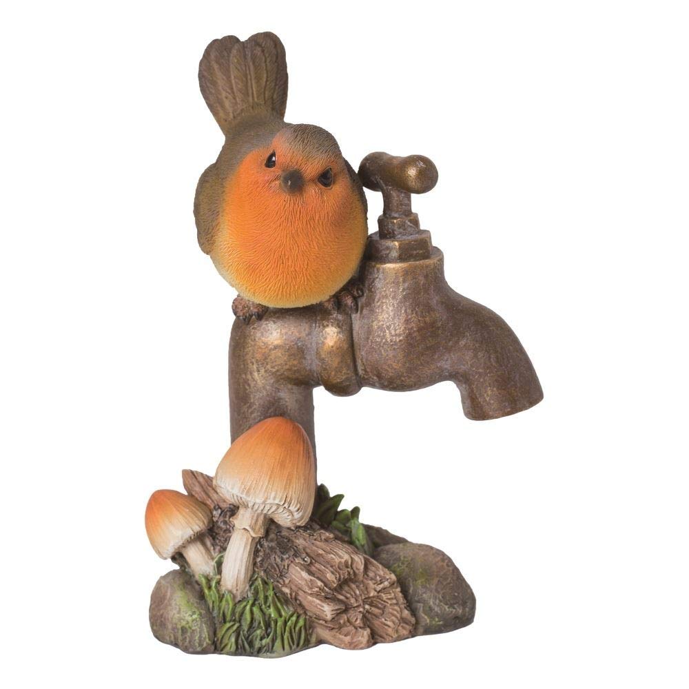 Vivid Arts - Robin on Garden Tap Home or Garden Decoration (BG-RB02-F)