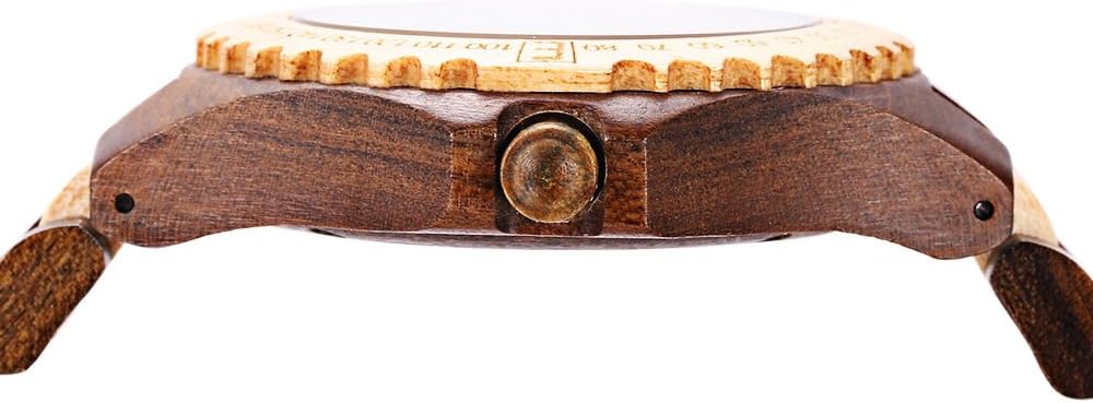 BEWELL ZS-W023A Mens Wooden Watch Quartz Movement Lightweight Handmade Calendar Analog Wrist Watch - Image 6