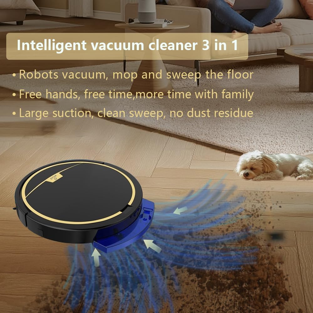 Intelligent Sweeping Robot, with Remote Control Vacuum Cleaner, 3-in-1 Automatic Sweeping Machine, Fixed time Sweeper, with Water Tank Mopping Machine
