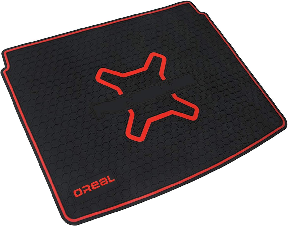 Rubber Trunk Mat Replacement for Jeep Renegade 2015 2016 2017 2018 2019 2020 2021 Car Rear Cargo Liner All Weather Vehicle Carpet Heavy Duty-Red Black-Waterproof-Odorless-Durable
