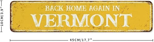 Miniatura 2 de Autravelco Back Home Again in Vermont - Letrero de metal personalizado para habitación, letreros de larga distancia para decoración del hogar, para