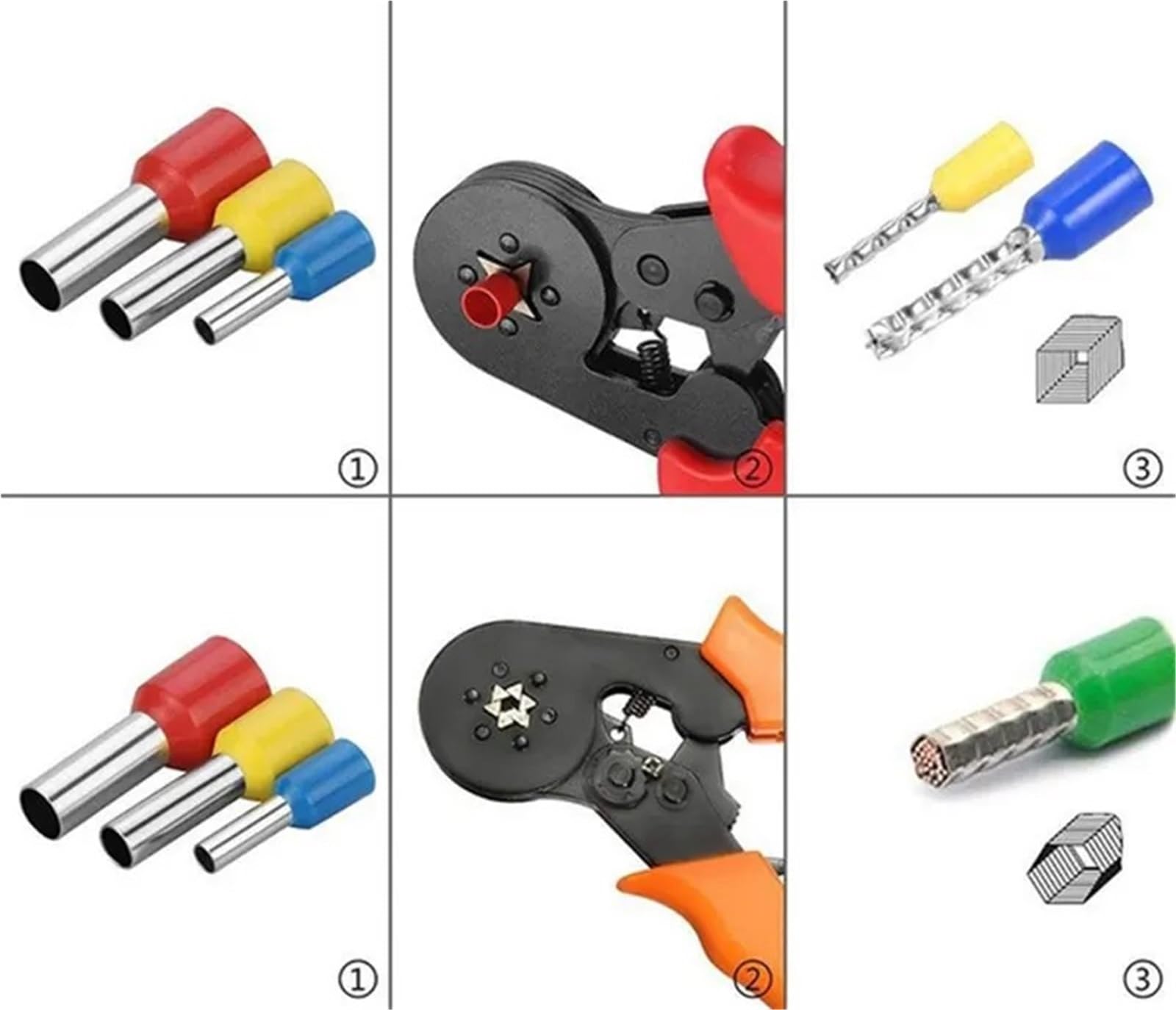 Terminales tubulares de Estilo Europeo, terminales aislados Ve, Juego de Conectores de Cable de cableado rápido for Electricista doméstico, 1200 Uds.