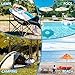 #WEJOY Folding Camping Chair Oversized Moon Chairs for Adult Support Up to 300lbs Mesh Saucer Chairs with Headrest and Cup Holder for Camping,Lawn,Hiking,Picnic,Sports(Cyan/Grey)