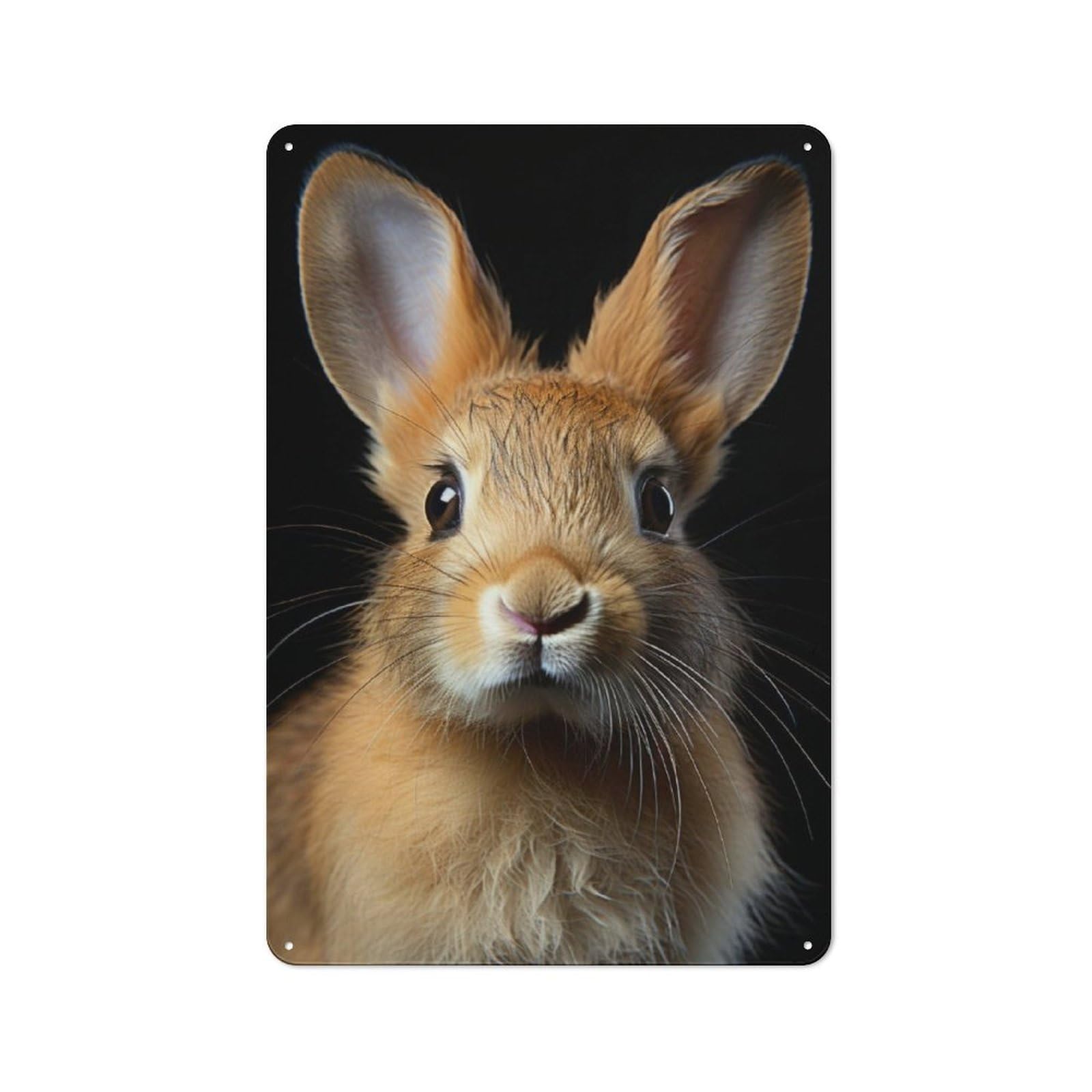 Junmoney Rabbit Animal Portrait Vintage Metal Plaque 30X20cm For Dining Room Or Kitchen, For Home Decor Collectors Refreshing A Room In Autumn