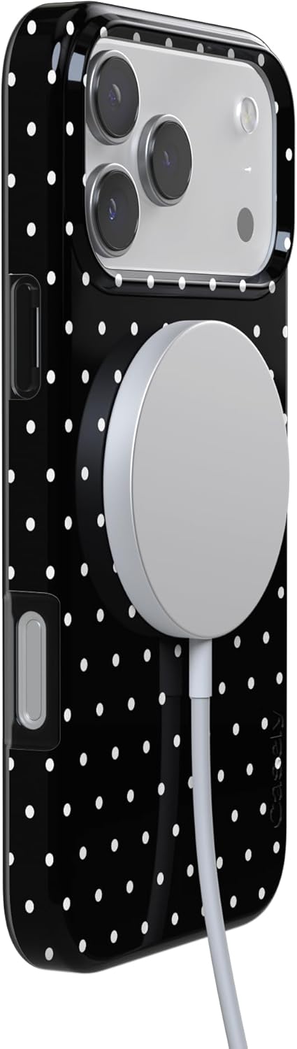Casely iPhone 17 Pro Max Case | On the Dot | Black Polka Dot | Compatible with MagSafe | Classic Ultra Slim Design