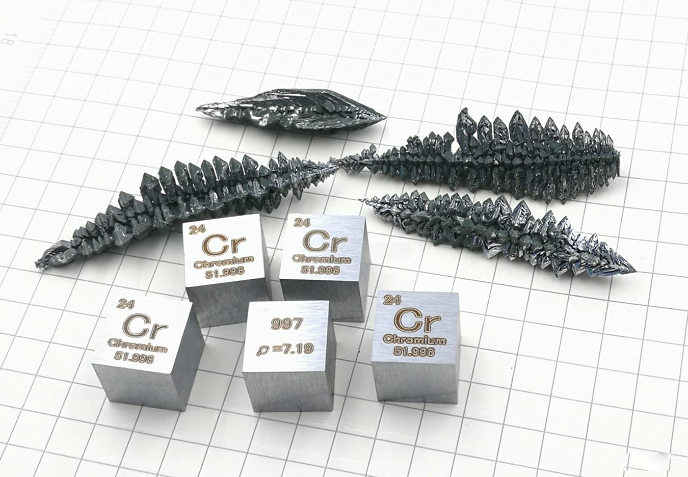 10mm Cubes de densité Cuivre,Fer,Aluminium,Zinc,Chrome Métal 99,99% de Haute Pureté