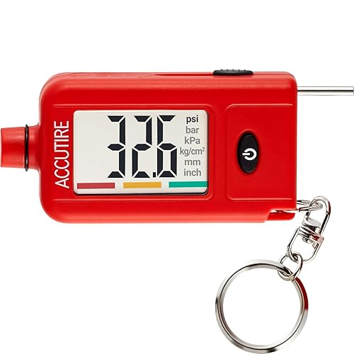 Accutire MS-48R Medidor de presión de neumáticos y medidor de profundidad de banda de rodadura, 5-99psi (psi, bar, kPa, kgcm2, mm, in)