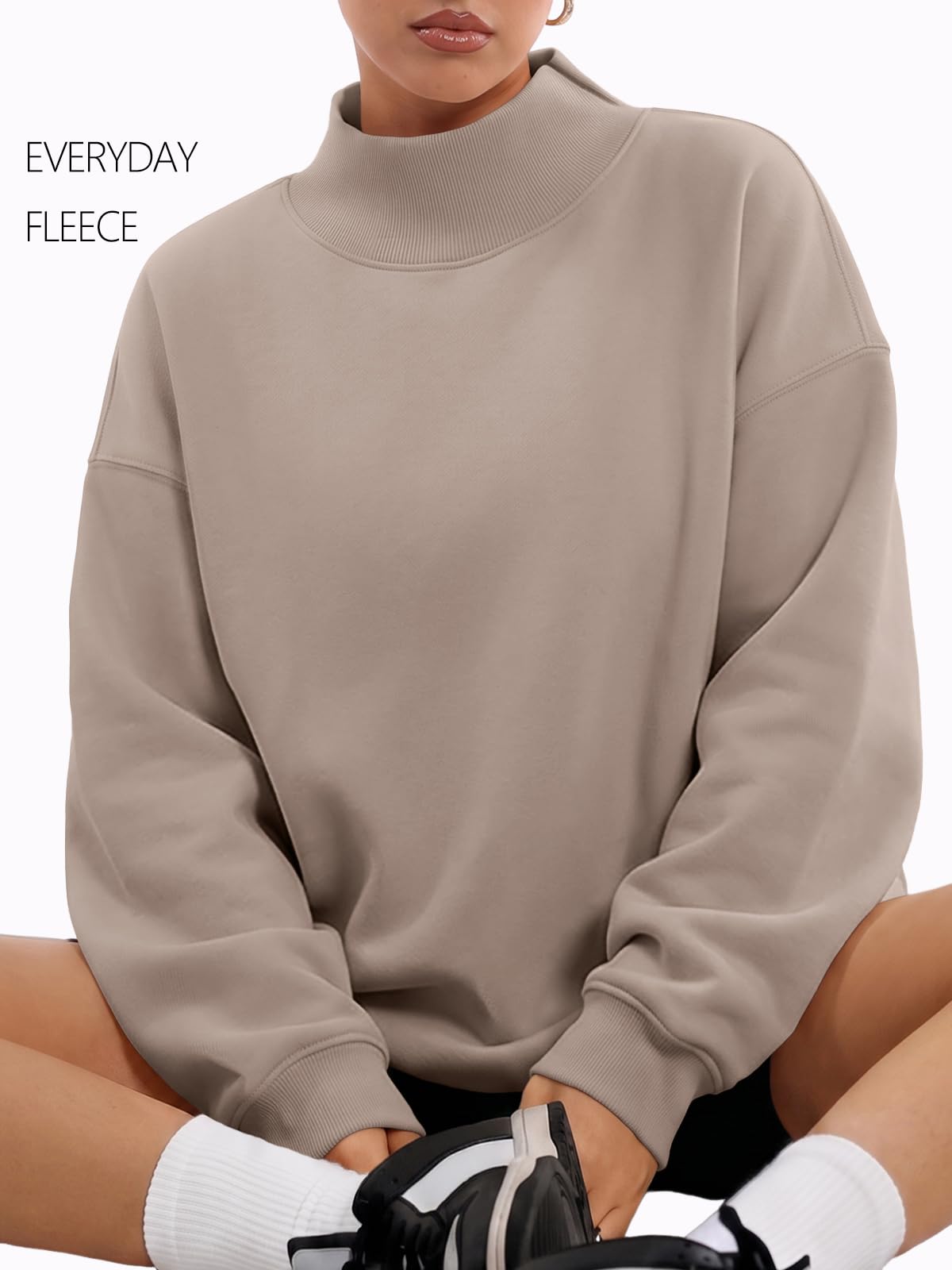 Trendy Queen Damskie bluzy oversize sweter z golfem bluzy z długim rękawem topy jesienne modne stroje 2025 ubrania